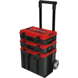 Set cutii de depozitare tip troller 120 kg, format din 3 valize, inclus accesorii, depozitare și transport de accesorii și unelte, stivuibil, cu posibilitatea de conectare