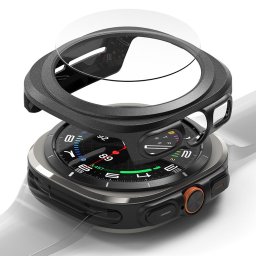 Husa pentru Samsung Galaxy Watch Ultra 47mm + Folie - Ringke Slim - Titanium Black