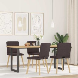 Scaune de bucatarie, 4 buc., maro închis, material textil GartenMobel Dekor