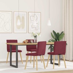 Scaune de bucatarie, 4 buc., rosu vin, material textil GartenMobel Dekor