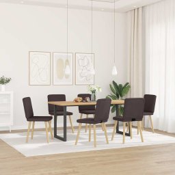 Scaune de bucatarie, 6 buc., maro închis, material textil GartenMobel Dekor
