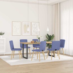 Scaune de sufragerie 6 buc tesatura Jeans Blue GartenMobel Dekor
