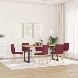 Scaune de bucatarie pivotante, 6 buc., rosu vin, textil GartenMobel Dekor
