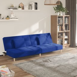 Canapea extensibila cu 2 locuri, 2 perne, albastru, textil GartenMobel Dekor