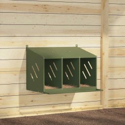 Cutie de pui cu 3 compartimente metal verde masline GartenMobel Dekor