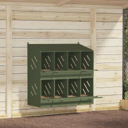 Cuiba pentru pui cu 8 compartimente, metal verde masline GartenMobel Dekor