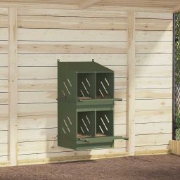 Cuiba pentru pui cu 4 compartimente, metal verde masline GartenMobel Dekor