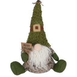 Decoratiune Craciun, pitic cu barba, verde, 38 cm GartenVIP DiyLine