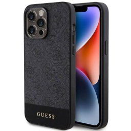 Husa Guess 4G Stripe Logo MagSafe pentru iPhone 15 Pro Max Negru