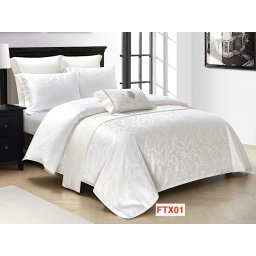 Lenjerie de pat Jacquard Lux, 4 piese, cearceaf cu elastic, cod FTX01
