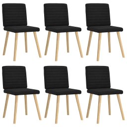 Scaune de sufragerie 6 buc. negru material textil GartenMobel Dekor