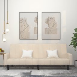 Canapea extensibila cu 2 locuri, crem, catifea GartenMobel Dekor