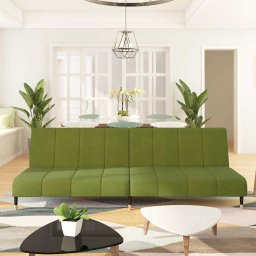 Canapea extensibila cu 2 locuri, verde deschis, catifea GartenMobel Dekor