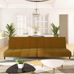 Canapea extensibila cu 2 locuri, maro, catifea GartenMobel Dekor