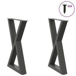 Picioare pentru masa 2 buc Antracit 50x(72-73,3) cm Otel GartenMobel Dekor