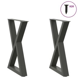 Picioare pentru masa 2 buc Antracit 60x(72-73,3) cm Otel GartenMobel Dekor