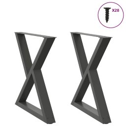Picioare pentru masa 2 buc Antracit 70x(72-73,3) cm Otel GartenMobel Dekor