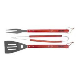 Ustensile pentru barbecue, grill, gratar, inox, maner lemn, set 3 piese GartenVIP DiyLine