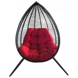 Scaun gradina/terasa, leagan, poliratan, negru, 83x68x119 cm, Canoona GartenVIP DiyLine