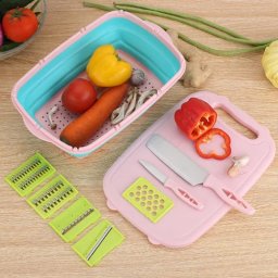 Set multifunctional cu tocator si cos de scurgere pliabil