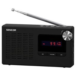 Radio portabil PLL FM SRD 2215 Sencor, 1.2 W RMS, difuzor 1.75 inch, microSD, negru