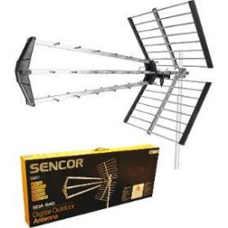 Antenă TV de exterior SDA-640 UHF 470-862 MHz, câștig 10 dB, 42 elemente, rază de acțiune 120 km, Filtru LTE, Argintiu