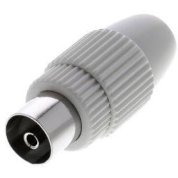Accesorii Audio Hi-Fi SAV 128-000 Cablu coaxial mascul-femelă drept, alb, plastic, nichel, conector coaxial TV, M