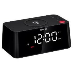 Ceas deșteptător digital SDC 7900 Qi, încărcător wireless rapid Qi 10W, ecran 3.9", alarmă dublă, port USB, Negru