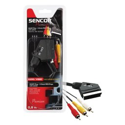 SAV 163-015 Mufa Scart T-3 x RCA 0,8 m Negru