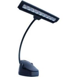 Lampă LED pentru pupitru SLC-100, braț flexibil, 4 LED-uri, prindere cu clemă, alimentare USB / AAA, Negru