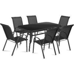 Set Mobilier gradina RONY II 6 persoane, Negru
