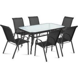 Set Mobilier gradina RONY I 6 persoane, Negru