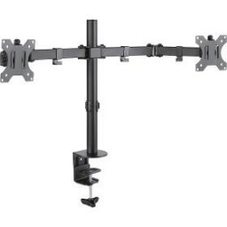 SOS 1120 Suport dublu de birou pentru 2 monitoare, 13" - 32" (33-81 cm), max. 16 kg, reglaj mecanic, orientare orizontal/vertical, VESA 75x75, 100x100, Negru