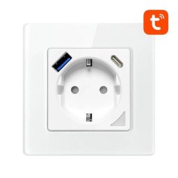 Secutek Priză inteligentă cu USB-C și USB-A - 16A, WiFi, Tuya