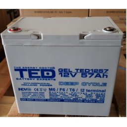 Acumulator pentru UPS sau panouri fotovoltaice TED GEL VRLA 12V 57A TED1257 Deep Cycle