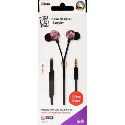Casti In-Ear Stereo-Headset, Negru+Roz