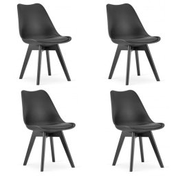 Set 4 scaune bucatarie/living, Artool, Mark, PP negru, picioare negre, 49x55.5x82.5 cm