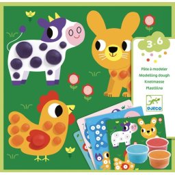 Set de modelat plastilina, cu buline si planse ilustrate - Djeco