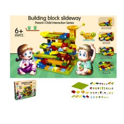 Cuburi constructii pentru copii, sa realizam un tobogan, 206 piese, multicolor