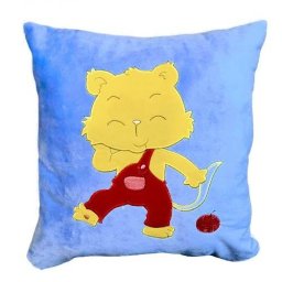 Pernuta decorativa cu urs, 35x35cm, albastru
