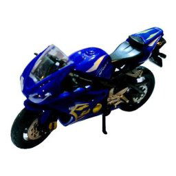 Motocicleta de jucarie, metalica, cu cric, Albastru. scara 1:18