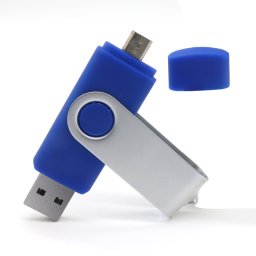 Stick de memorie USB 2.0 si micro USB, GMO, 32GB, albastru