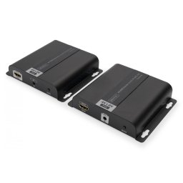 Digitus 4K HDMI Extender via CAT/IP (Set), PoE , Emitator & receiver AV 3840 x 2160 Pixel Negru