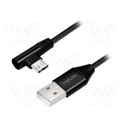 Cablu Logilink CU0142 - USB 2.0 la micro-USB (90A° angled) male, 1m