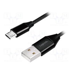 Cablu Logilink CU0143 - USB-A 2.0 cable to micro-USB male, 0.3m