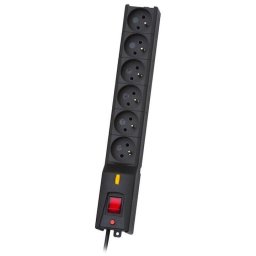 Prelungitor multiplu Lestar, 6 prize, 1.5m, Negru