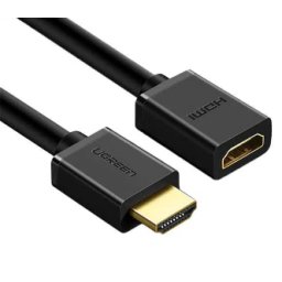 CABLU video Ugreen, "HD107" adaptor HDMI (T) la HDMI (M), rezolutie maxima 4K UHD (3840 x 2160) la 60 Hz, conectori auriti, 1m, negru