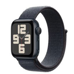 Smartwatch Apple Watch SE (2024), GPS, Carcasa Midnight Aluminium 40mm, ecran LTPO OLED, 32GB, curea Ink Sport Loop, Albastru