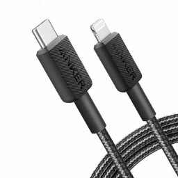 Cablu alimentare Anker, USB-C (T) la Lightning (T), 0.9m, 480 Mbps, braided, negru