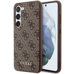 Husa Guess GUHCS23SG4GFBR S23 S911 brown/brown hard case 4G Metal Gold Logo